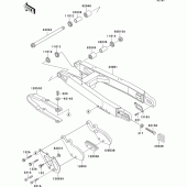Схема вузла: Задній важіль (Маятник) для Kawasaki KX500