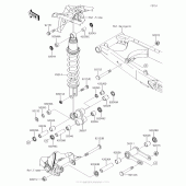 Схема узла: Подвеска/задний амортизатор для Kawasaki KLX140 KLX140