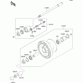Схема вузла: Ступиця переднього колеса для Kawasaki VN1500 VN1500 Drifter