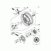 Схема вузла: Ступиця заднього колеса для Kawasaki ZR800 Z800