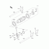 Схема вузла: Gear change drum/shift fork(s) для Kawasaki ZX1200 Ninja ZX-12R