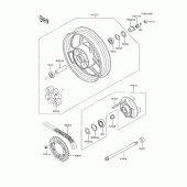 Схема вузла: Ступиця заднього колеса для Kawasaki ZX600 GPX600R