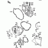 Схема вузла: Кришка двигуна для Kawasaki EX500 GPZ500S