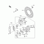 Схема вузла: Переднє гальмо для Kawasaki BJ250 250TR