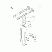 Схема вузла: Розподільний вал & Ланцюг ГРМ & Натягувач для Kawasaki ZR750 Z750