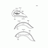 Схема узла: Наклейки (エボニ-/グレ-; VN400-C4/C5) для Kawasaki VN400 Vulcan Classic