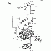 Схема вузла: Головка циліндра для Kawasaki EN500 Vulcan 500