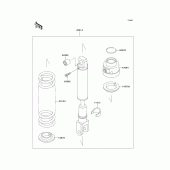Схема узла: Задний амортизатор(ы) для Kawasaki KL650 KLR650