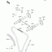 Схема вузла: Розподільний вал & Ланцюг ГРМ & Натягувач для Kawasaki ER500 ER-5
