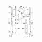 Схема вузла: Вилка передньої осі для Kawasaki ZX1100 Ninja ZX-11