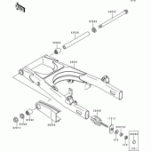 Схема узла: Задний рычаг (Маятник) для Kawasaki EN500 Vulcan 500 LTD