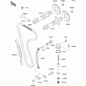 Схема узла: Распредвал & Цепь ГРМ & Натяжитель для Kawasaki EX250 ZZR250