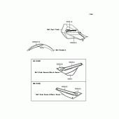 Схема вузла: Наклейки (оранжеве/біле; KL250-G1) для Kawasaki KL250 KL250 Super Sherpa