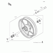 Схема вузла: Ступиця переднього колеса для Kawasaki KLZ1000 Versys 1000 LT
