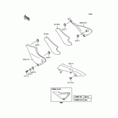 Схема вузла: Задні бічні обтічники & Захист ланцюга для Kawasaki ZR1100 Zephyr 1100