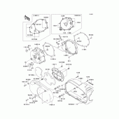 Схема вузла: Left engine cover(s) для Kawasaki VN1500 Vulcan 1500 Drifter