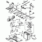 Схема вузла: Електроустаткування для Kawasaki EN500 Vulcan 500
