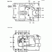 Схема вузла: Болти картера двигуна для Kawasaki EN500 Vulcan 500