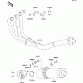 Схема узла: Выхлопная система (s) для Kawasaki ZX750 ZXR750R