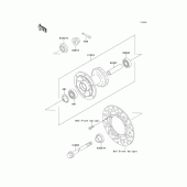 Схема вузла: Ступиця переднього колеса для Kawasaki KX100