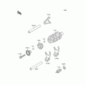 Схема вузла: Копірний вал & Вилки для Kawasaki KL250 KL250 Super Sherpa