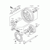 Схема вузла: Заднє колесо & Привідний ланцюг для Kawasaki ZR1100 Zephyr 1100