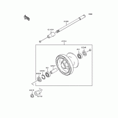 Схема вузла: Ступиця переднього колеса для Kawasaki VN400 Vulcan II