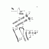 Схема узла: Распредвал & Цепь ГРМ & Натяжитель для Kawasaki ZX1000 Ninja H2R