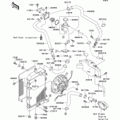Схема узла: Радиатор (1/2) для Kawasaki VN1500 VN1500 Classic Tourer Fi