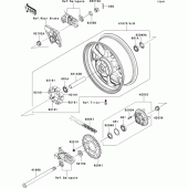 Схема вузла: Ступиця заднього колеса для Kawasaki ZX1400 ZZR1400 ABS