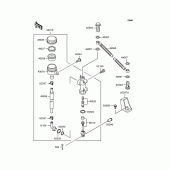 Схема вузла: Задній гальмівний циліндр Kawasaki ZR250 Balius-II