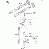 Схема узла: Распредвал & Цепь ГРМ & Натяжитель для Kawasaki ZR750 Z750 ABS