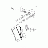 Схема вузла: Розподільний вал & Ланцюг ГРМ & Натягувач для Kawasaki ZX1400 Ninja ZX-14R ABS