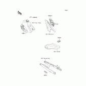 Схема вузла: Інформаційні наклейки (kx100-b6) для Kawasaki KX100