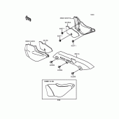 Схема вузла: Задні бічні обтічники & Захист ланцюга для Kawasaki ZR750 Zephyr