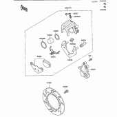 Схема вузла: Задній гальмівний супорт для Kawasaki KL650