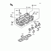 Схема вузла: Головка циліндра для Kawasaki ZX400 Z400FII