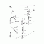 Схема вузла: Задній гальмівний циліндр Kawasaki KLX650 KLX650 Motard