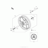 Схема узла: Ступица переднего колеса для Kawasaki ZR800 Z800