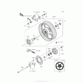 Схема узла: Заднее колесо & Приводная цепь для Kawasaki EX300 Ninja 300