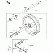 Схема вузла: Ступиця переднього колеса для Kawasaki ZR750 ZR-7