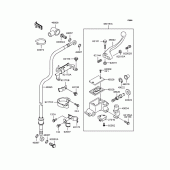 Схема узла: Передний тормозной цилиндр для Kawasaki KL250 KL250 Super Sherpa
