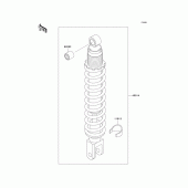 Схема узла: Задний амортизатор(ы) для Kawasaki KL250 KLR250