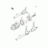 Схема вузла: Gear Change Drum/Shift Fork(s) для Kawasaki KX85 KX85-II