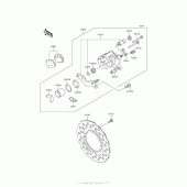 Схема вузла: Заднє гальмо для Kawasaki KLX140 KLX140
