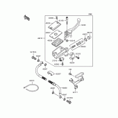 Схема узла: Передний тормозной цилиндр для Kawasaki KLE500
