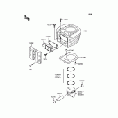Схема вузла: Циліндр & Поршень для Kawasaki BJ250 Estrella RS