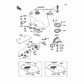 Схема узла: Топливный бак(1/2) для Kawasaki ZX750 Ninja ZX-7