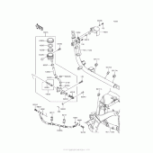 Схема вузла: Задній гальмівний циліндр Kawasaki VN900 Vulcan 900 Classic LT