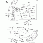 Схема вузла: Передній гальмівний циліндр Kawasaki ZR750 Z750